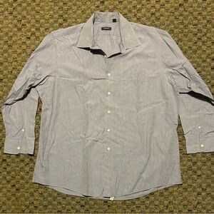 Burberry London Shirt Mens 18-34 Blue Dress Button Up Made in USA Pocket Cotton